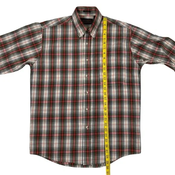 Vintage 80s Eddie Bauer Marin Poplin Multicolor Plaid Button Up Shirt USA Made - Picture 8 of 11